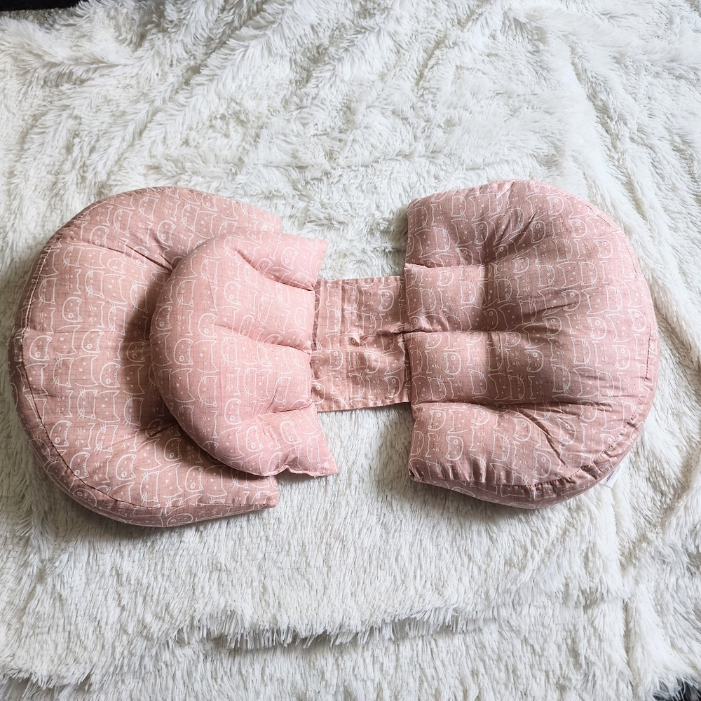 Pregnancy pillow adjustable pink cat print wedge